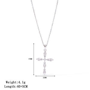 नए धार्मिक ईसाई क्रॉस ज़िरकॉन आकर्षण स्टेनलेस स्टील सोने की प्लेटेड पेंडेंट फैशन ज्वेलरी महिलाओं के लिए थोक उपहार - Product Image 4