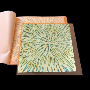 Papel tapiz decorativo de hojas doradas, hojas de oro y plata, flor variegada de transferencia verde y rojo, 14x14cm, 25 uds. Por folleto - Product Image 2