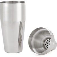 Ensemble de shaker à cocktails professionnel en acier inoxydable poli, 5 pièces, outils de bar avec doseur, pilon, passoire, cuillère de bar pour bar à domicile
