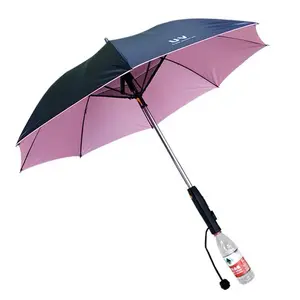 Outdoor Mist Cooling Straight Umbrella For The Rain Special USB Anti-Uv Waterproof Solar Fan Umbrella With Fan