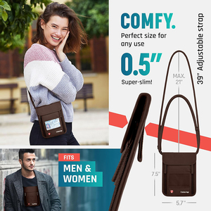 Ultra-Slim and Comfortable Neck Wallet Travel Pouch For Passport Holder And Documents Anti-Theft Design For Traveling - Product Image 2