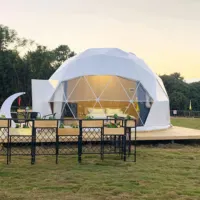 6m קוטר חיצוני מלון כיפת בית Glamping הגיאודזית כיפת אוהל עם PVC גג כיסוי