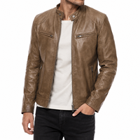 Blouson de motard en cuir vieilli personnalisé avec logo pour homme, uniforme de personnel de moto, vêtement de travail coupe-vent, manteau classique, vente en gros