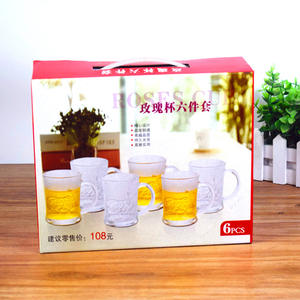 Set di 6 Bicchieri Multiuso in Vetro a Forma di Rosa per Acqua, Caffè, Tè, Latte e Birra, Adatti per <span class=keywords><strong>Bar</strong></span> - Product Image 4