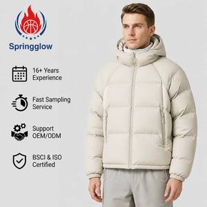 Chaqueta Acolchada Extra Grande con Capucha para <span class=keywords><strong>Hombre</strong></span>, Impermeable, Cortavientos, de Plumón de <span class=keywords><strong>Ganso</strong></span> para Invierno, Chaqueta de Plumón con Logotipo Personalizado OEM - Product Image 2