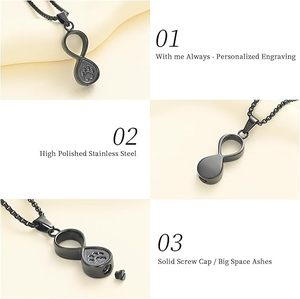 Joyería de Cremación para Mascotas Infinity Love, Collar con Urna para Cenizas de Perro o Gato, Colgante Conmemorativo, Recuerdo, Regalo Funerario - Product Image 5