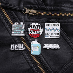 Геометрические эмалевые значки, математические принадлежности, значок со стаканами и линейкой для одежды и рюкзаков - Product Image 2