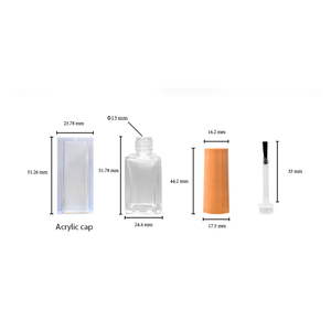 10ml personalizado plano cuadrado Uv Liner Gel vacío removedor de uñas polaco botella de vidrio cutícula embalaje de aceite con cepillo - Product Image 6