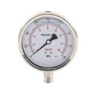 Manomètre à vide résistant aux chocs rempli de liquide en acier inoxydable HUBEN HB, garantie de 18 mois, support personnalisé pour applications hydrauliques