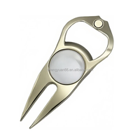 Outil de réparation de divots de golf en alliage de zinc, marqueur de balle personnalisable avec logo, ouvre-bouteille, étanche, durable, cadeau pour club de golf