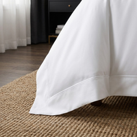 Parure de lit de luxe en jacquard blanc uni, 100 % coton, pour hôtels de luxe, vente en gros, taille personnalisée