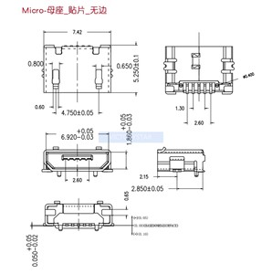All Copper Micro Usb Connector Socket Female socket male head surface mount <strong>plugin</strong> sinking - Product Image 3
