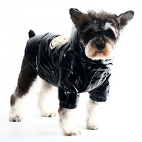 Argent MOTO Rider cuir animal de compagnie bouledogue français costume robe veste Trench manteau chien moto PU vêtements manteau