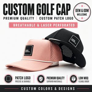 Premium Quality 5 Panel Golf <b>Cap</b> Custom Silicone Logo Vintage Rope Hat Low MOQ OEM Front Visor Cord Stylish Urban Streetwear - Product Image 1