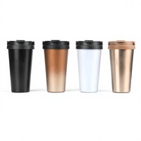 Gobelet isotherme en acier inoxydable de 16 oz à double paroi avec poignée et couvercle, logo personnalisé, anti-fuite, sans BPA, pour le bureau