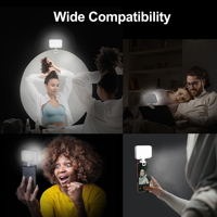 2023 Portable Vlog Tir Remplir Lumière Mini Vidéo Rechargeable LED Anneau Flash Selfie Téléphone Clip Anneau Lumière