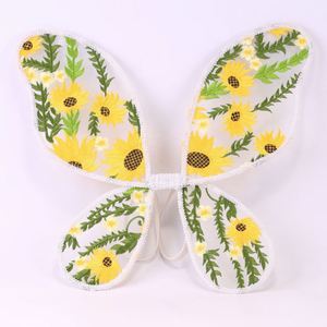 3PCS/set Performance Props Sunflower Embroidery Kids Butterfly Wings Set with <b>Headband</b> Fairy Wand - Product Image 2