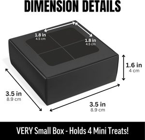 Scatola Quadrata Nera Mini per 4 Tartufi con Finestra e Divisori, Scatole da Forno Molto Piccole per <span class=keywords><strong>Regali</strong></span> - Product Image 2