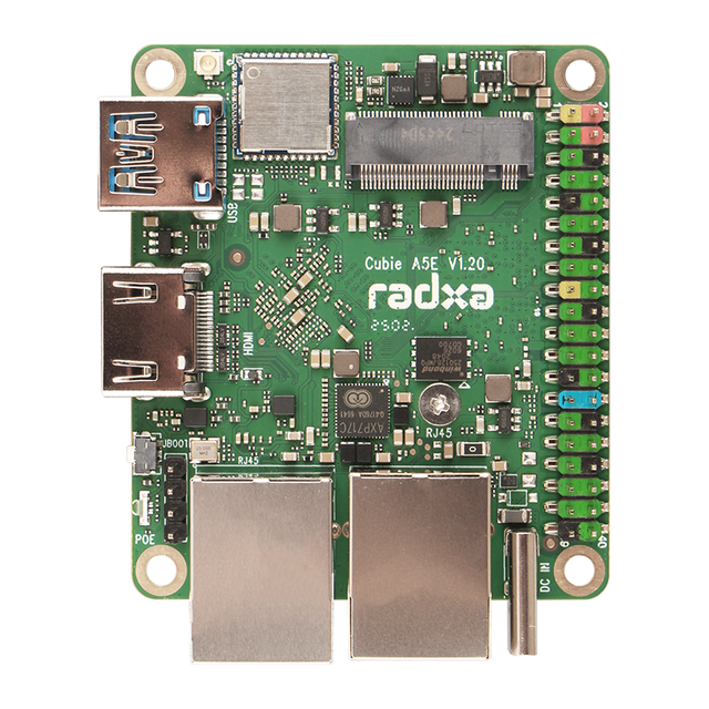 Radxa Cubie A5e, 8-core Cpu, Dual Gigabit Ethernet Ports, Industrial Grade and Supporting M.2 2230 Nvme Ssd Allwinner A527H SoC