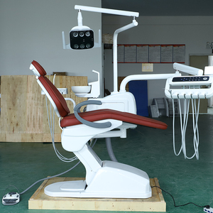 وحدة كرسي أسنان عالية الجودة متعددة الوظائف مع مفتاح قدم خارجي وزجاجة مياه وإضاءة LED ثنائية اللون بـ 6 فتحات للمستشفيات وعيادات الأسنان - Product Image 1