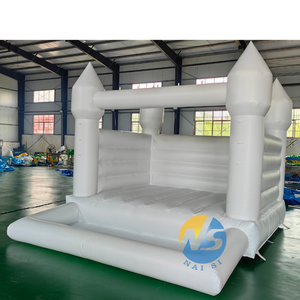 Château gonflable commercial blanc à toit pointu avec piscine à balles, pour adultes, <span class=keywords><strong>location</strong></span> pour fêtes de mariage - Product Image 2