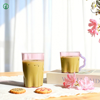 Verres à café en verre borosilicate à paroi simple de 415 ml, nouveau design, avec décalcomanie personnalisée, tasses à café et à thé