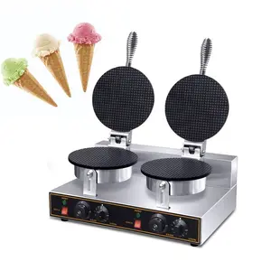 Commerciële Dubbele Plaat Automatische Wafelbakker Non-Stick Wafelijzer Machine Met Timer En Temperatuurregeling