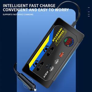 Inversor de <span class=keywords><strong>Corriente</strong></span> para Automóvil, <span class=keywords><strong>Convertidor</strong></span> Universal de 12v/24V <span class=keywords><strong>a</strong></span> 200v, Cargador Rápido Multifuncional, Inversor de Energí<span class=keywords><strong>a</strong></span> para Automóvil, Cargador de Reserva Directo - Product Image 3