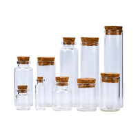 Botol Kaca 15ml Mini Bulat dengan Tutup Gabus dan Desain Cetak Sablon untuk Permen, Hadiah, Makanan Hewan Peliharaan, Gula, Kue Kering, Jelly, Pernikahan, Ulang Tahun