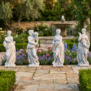 Estatua de Venus Tallada a Mano en Piedra Blanca Sólida Ecológica Única Europea, Tamaño Personalizado, Diseño Tradicional para Jardín de Hotel - Product Image 2