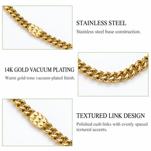 สร้อยคอแบบมีลวดลาย สแตนเลสสตีล ชุบทอง 14K แบบสุญญากาศ  ขนาด 40+5 ซม. น้ำหนัก 4.3 กรัม - Product Image 2