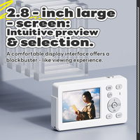 Caméra vidéo 4K 64MP numérique avec zoom 18X, double objectif, style rétro vintage, écran IPS 2,8 pouces, affichage frontal pour selfie, portable