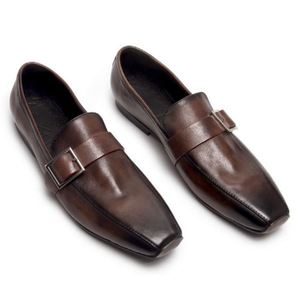 Chaussures pour hommes de haute qualité, style business décontracté, à semelle épaisse, en cuir verni, à lacets, imperméables, à bout pointu et large, brillantes - Product Image 1