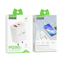 Maimi adaptor pengisi daya dinding ponsel, pengisi daya mini portabel usb Tipe c multi port usb c pd 30w gan