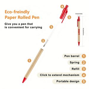 Eco-Friendly Natural Kraft Paper Rolled <b>Ballpoint</b> <b>Pen</b> Sports Style for Advertising Promotion - Product Image 3