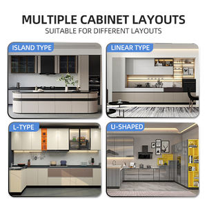 יוקרה העליון המוכר אופנתי שחור נירוסטה ידידותי לסביבה ארונות מטבח מודרני ארונות מטבח מודרני ידית גבוהה - Product Image 6