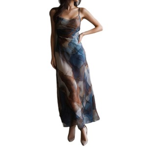 Robe en maille imprimée tie-dye vintage 2026, style coréen, robe de soirée, style féerique, vestidos <span class=keywords><strong>grunge</strong></span> gothique, robe midi à bretelles spaghetti - Product Image 6