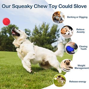 Luxury Eco-Friendly <b>Dog</b> Toys Indestructible Squeaky <b>Balls</b> Water Toys Durable Rubber Material for Aggressive Chewers Classic Cats - Product Image 6