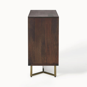 2025 Light Luxury Style <strong>Dark</strong> Brown Retro Simple Accent Cabinet <strong>Wood</strong> <strong>Sideboard</strong> with 2 Doors for Bedroom Living Room - Product Image 4