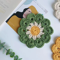 Sous-verres et sets de table en crochet de 9 cm, petits sous-verres isolants faits à la main pour la table à manger, décoration de la maison