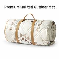 Couverture de pique-nique de luxe pour l'extérieur, couverture de camping matelassée, tissu Oxford imperméable, 3 couches, poignée de transport pliable, portable, utilisable en 4 saisons