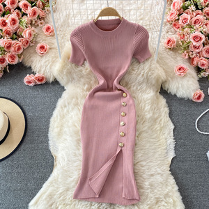 Nouvelle Arrivée Vente en Gros Robes Pulls Décontractées Coréennes à Manches Courtes en Tricot pour Femme Printemps Automne Hiver - Product Image 2