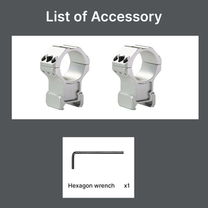 Anillas para mira telescópica BANGBANG, de 20 mm para tubo de 30 mm con altura central de 1.4 pulgadas, triple fila de tornillos (plateadas) - Product Image 5