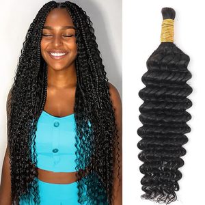 Cabello Humano Brasileño Virgen Doble Trama para Trenzas, Cabello Humano Ondulado Rizado al por Mayor para Trenzas Boho - Product Image 1