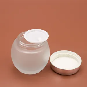 Leere Hautpflege Körper lotion Kosmetik verpackungs behälter 4 Unzen transparente Schüssel form Glas Kosmetik glas für Körper peelings mit Deckel