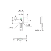 Sensor Slot U Sense Sensor Fotolistrik Berbentuk U Industri Output PNP Frekuensi Respons 5-24V 3000Hz untuk Otomatisasi Pabrik
