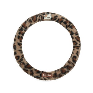 Funda de Volante de Felpa con Estampado de Leopardo para Gatos, 38 cm, Accesorio de Invierno para Coche - Product Image 5