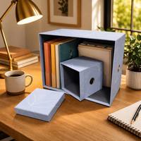 Organisateur de bureau artisanal, boîte rigide, emballage de luxe, boîtes de rangement en papier, collection, impression personnalisée, boîte de rangement pour documents
