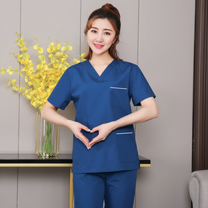 Ropa de lavado a mano de gama alta, ropa de médico de manga corta, uniforme exfoliante, salón de belleza, Hospital, traje Médico Quirúrgico para mujeres - Product Image 4