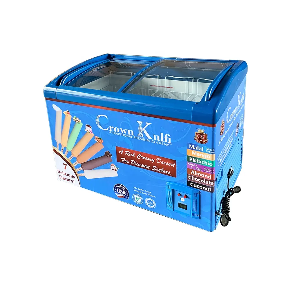 Paletas de helado, congelador con pantalla comercial, SD/SC-258Y, venta al por menor